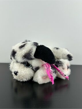 Vintage 90s Tyco Puppy Puppy Puppies Dalmatian Dog Plush Stuffed Animal Pink 7”
